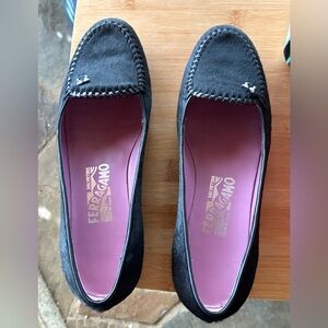 Salvatore Ferragamo Brixen Black Loafers Size 7 C Nappa Calf Flats